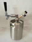 Beer Usage and Steel Material mini keg growler 5L, with tap, coupler, regulator on top